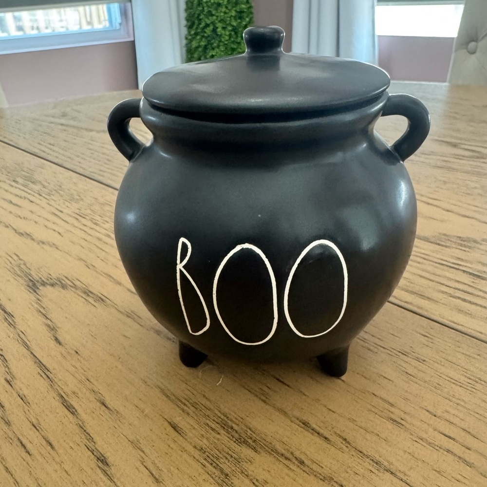 Rae Dunn Black 'Boo' Cauldron
